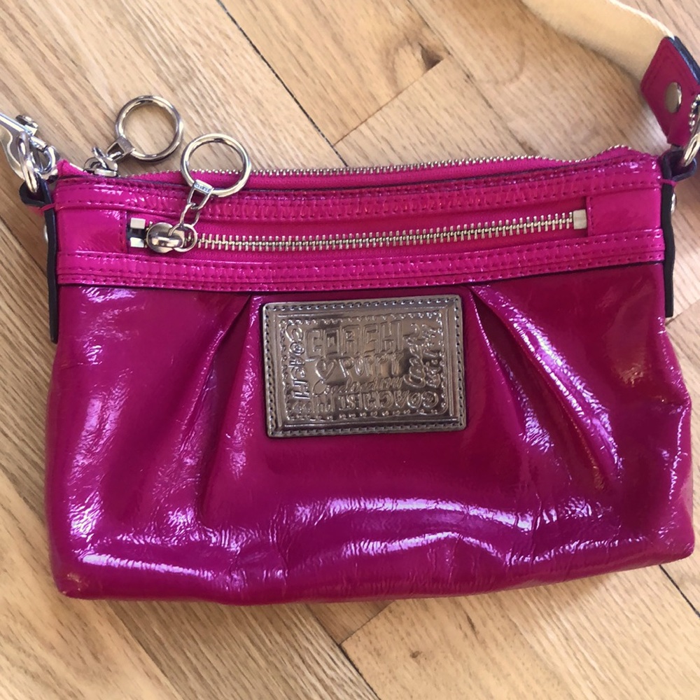 Coach Poppy Fuschia Patent Leather Crossbody Bag